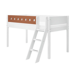 High Bed 120 cm with Ladder and Safety Rail, 90x200 cm, White MID_HIGH-BED 200 flexa-com.myshopify.com