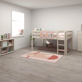 High Bed 120 cm with Safety Rail and Ladder, 140x200 cm, White MID_HIGH-BED 200 flexa-com.myshopify.com