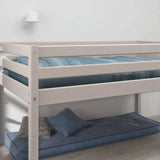 High Bed 120 cm with Safety Rail and Ladder, 140x200 cm, White MID_HIGH-BED 200 flexa-com.myshopify.com