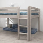 High Bed 120 cm with Safety Rail and Ladder, 140x200 cm, White MID_HIGH-BED 200 flexa-com.myshopify.com