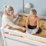 High Bed 120 cm with Safety Rail and Ladder, 90x200 cm, White MID_HIGH-BED 200 flexa-com.myshopify.com
