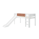 High Bed 120 cm with Slide, Ladder and Safety Rail, 90x200 cm, White BED_MID-HIGH-BED_WHITE 200 flexa-com.myshopify.com