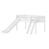 High Bed 120 cm with Slide, Ladder and Safety Rail, 90x200 cm, White FLEXA MID_HIGH-BED midslp-slide-200x90-sl-ladder-crossbars-f-wht   90X200 flexa-com.myshopify.com