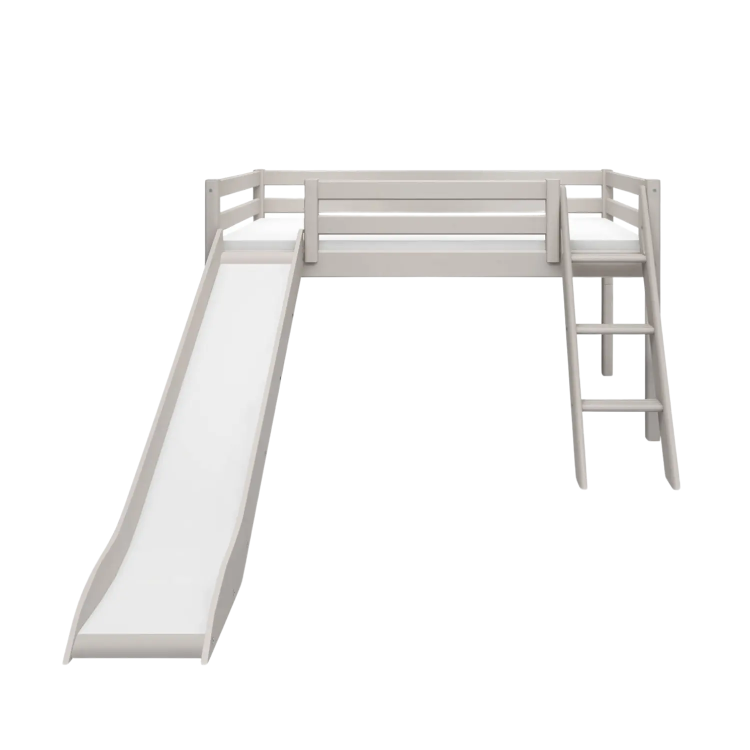 High Bed 120 cm with Slide and Ladder, 90x200 cm, Grey MID_HIGH-BED 200 flexa-com.myshopify.com