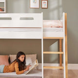 High Bed 120 cm with Slide and Safety Rail, 90x200 cm, White/Oak MID_HIGH-BED 200 flexa-com.myshopify.com