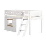 High Bed 120 cm with Treehouse, Ladder and Safety Rail, 90x200 cm, White MID_HIGH-BED 200 flexa-com.myshopify.com