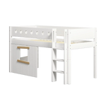 High Bed 120 cm with Treehouse, Ladder and Safety Rail, 90x200 cm, White MID_HIGH-BED 200 flexa-com.myshopify.com