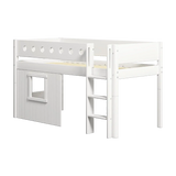 High Bed 120 cm with Treehouse, Ladder and Safety Rail, 90x200 cm, White MID_HIGH-BED 200 flexa-com.myshopify.com