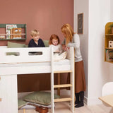 High Bed 120 cm with Treehouse, Ladder and Safety Rail, 90x200 cm, White/Oak MID_HIGH-BED 200 flexa-com.myshopify.com