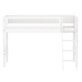 High Bed 143 cm with Ladder and Safety Rail, 90x200 cm, White FLEXA SEMI_HIGH-BED semi-highsleeper-200x90-f-wht-sl-ladder-crossbars   90X200 flexa-com.myshopify.com