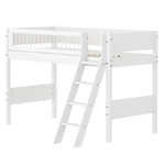 High Bed 143 cm with Ladder and Safety Rail, 90x200 cm, White FLEXA SEMI_HIGH-BED semi-highsleeper-200x90-f-wht-sl-ladder-crossbars   90X200 flexa-com.myshopify.com