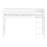 High Bed 143 cm with Ladder and Safety Rail, 90x200 cm, White FLEXA SEMI_HIGH-BED semi-highsleeper-200x90-f-wht-sl-ladder-grooves   90X200 flexa-com.myshopify.com