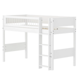 High Bed 143 cm with Ladder and Safety Rail, 90x200 cm, White FLEXA SEMI_HIGH-BED semi-highsleeper-200x90-f-wht-str-ladder-crossbars   90X200 flexa-com.myshopify.com