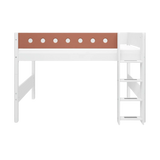 High Bed 143 cm with Ladder and Safety Rail, 90x200 cm, White SEMI_HIGH-BED 200 flexa-com.myshopify.com