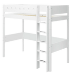 High Bed 184 cm with Ladder and Safety Rail, 90x200 cm, White FLEXA HIGHBED high-bed-w-straight-ladder-white-white-1   200 flexa-com.myshopify.com