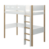 High Bed 184 cm with Ladder and Safety Rail, 90x200 cm, White/Oak HIGHBED 200 flexa-com.myshopify.com