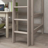 High Bed 184 cm with Safety Rail and Ladder, 90x200 cm, Grey HIGHBED 200 flexa-com.myshopify.com