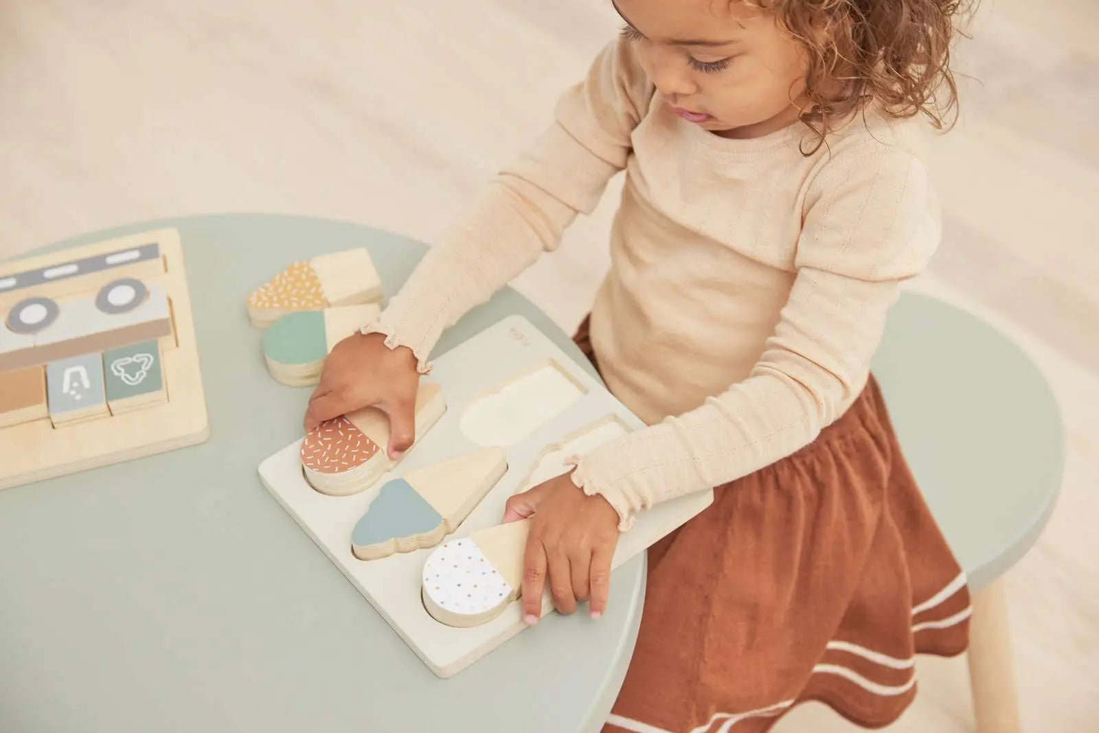 Ice Cream Puzzle, 5 pcs, Handpainted PLAY ACTIVE flexa-com.myshopify.com