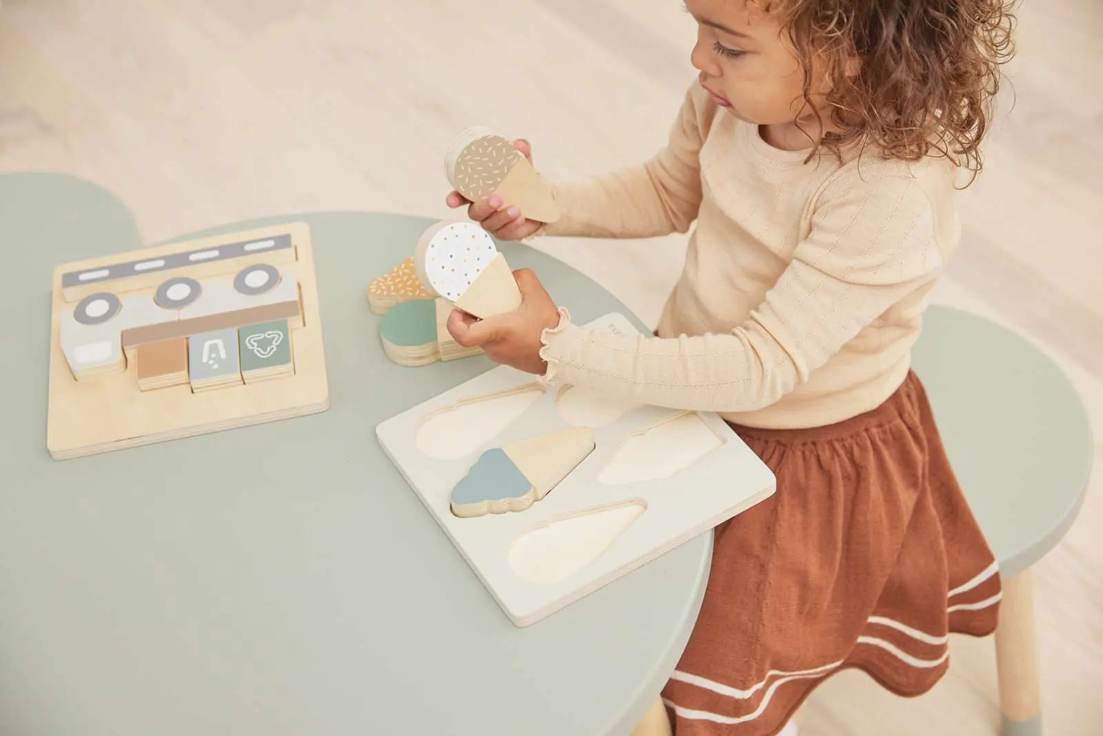 Ice Cream Puzzle, 5 pcs, Handpainted PLAY ACTIVE flexa-com.myshopify.com
