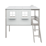 Mid-High Bed with House and Ladder, 90x200 cm, White/Grey MID_HIGH-BED 200 flexa-com.myshopify.com