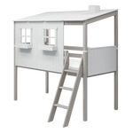 Mid-High Bed with House and Ladder, 90x200 cm, White/Grey MID_HIGH-BED 200 flexa-com.myshopify.com