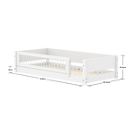 Montessori Bed with Crossbar Safety Rail, 90x200 cm, White MONTESSORI 90X200 flexa-com.myshopify.com
