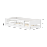 Montessori Bed with Crossbar Safety Rail, 90x200 cm, White MONTESSORI 90X200 flexa-com.myshopify.com