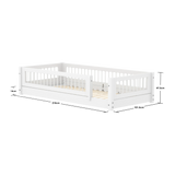 Montessori Bed with Crossbars and Safety Rail, 90x200 cm, White MONTESSORI 90X200 flexa-com.myshopify.com