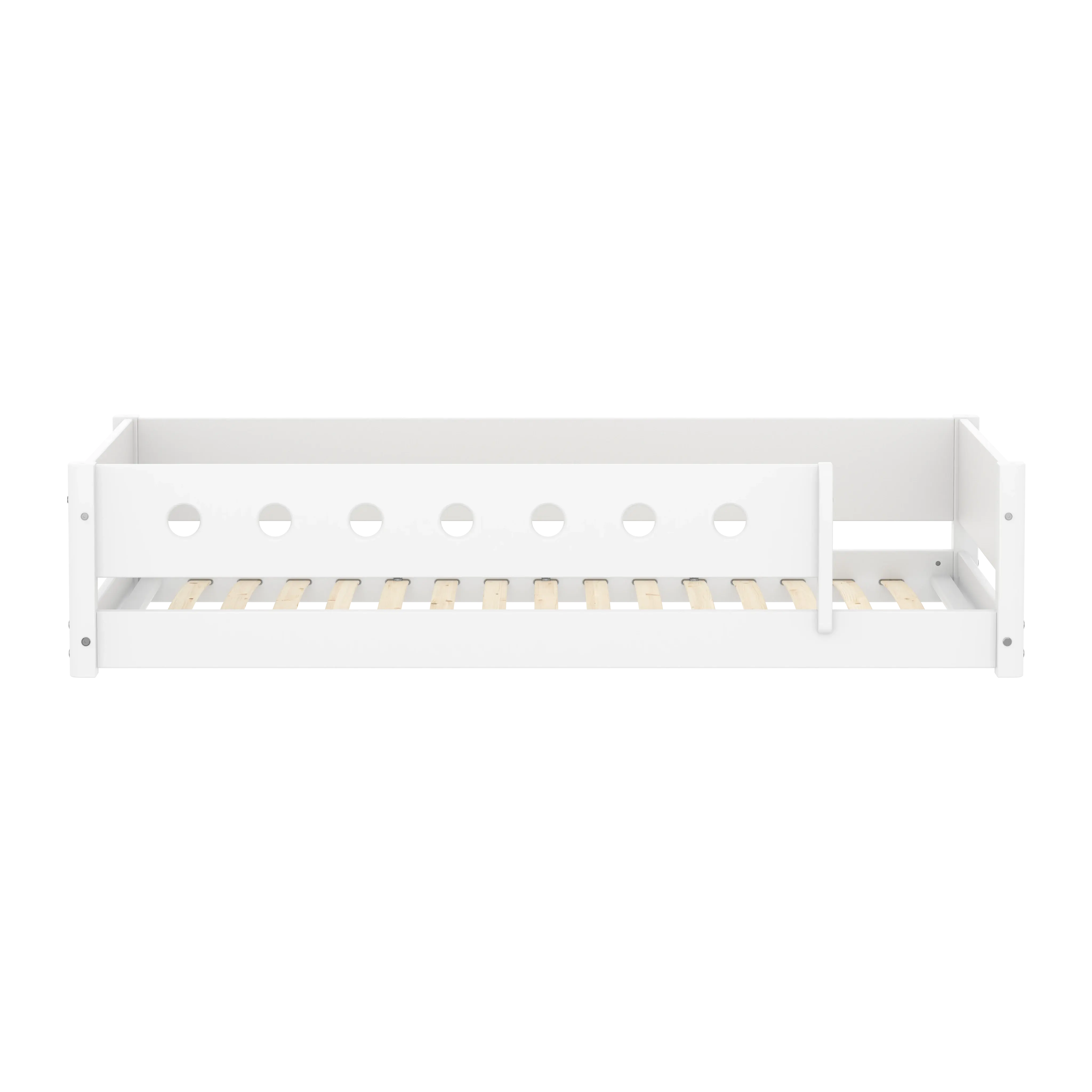 Montessori Bed with Front Safety Rail, 90x200 cm, White MONTESSORI 90X200 flexa-com.myshopify.com
