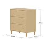 SAGA Chest, 3 drawer, Sand with Grooves CHEST ACTIVE flexa-com.myshopify.com