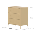 SAGA Chest, 3 drawer, Sand with grooves CHEST ACTIVE flexa-com.myshopify.com