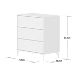 SAGA Chest, 3 drawer, White CHEST ACTIVE flexa-com.myshopify.com