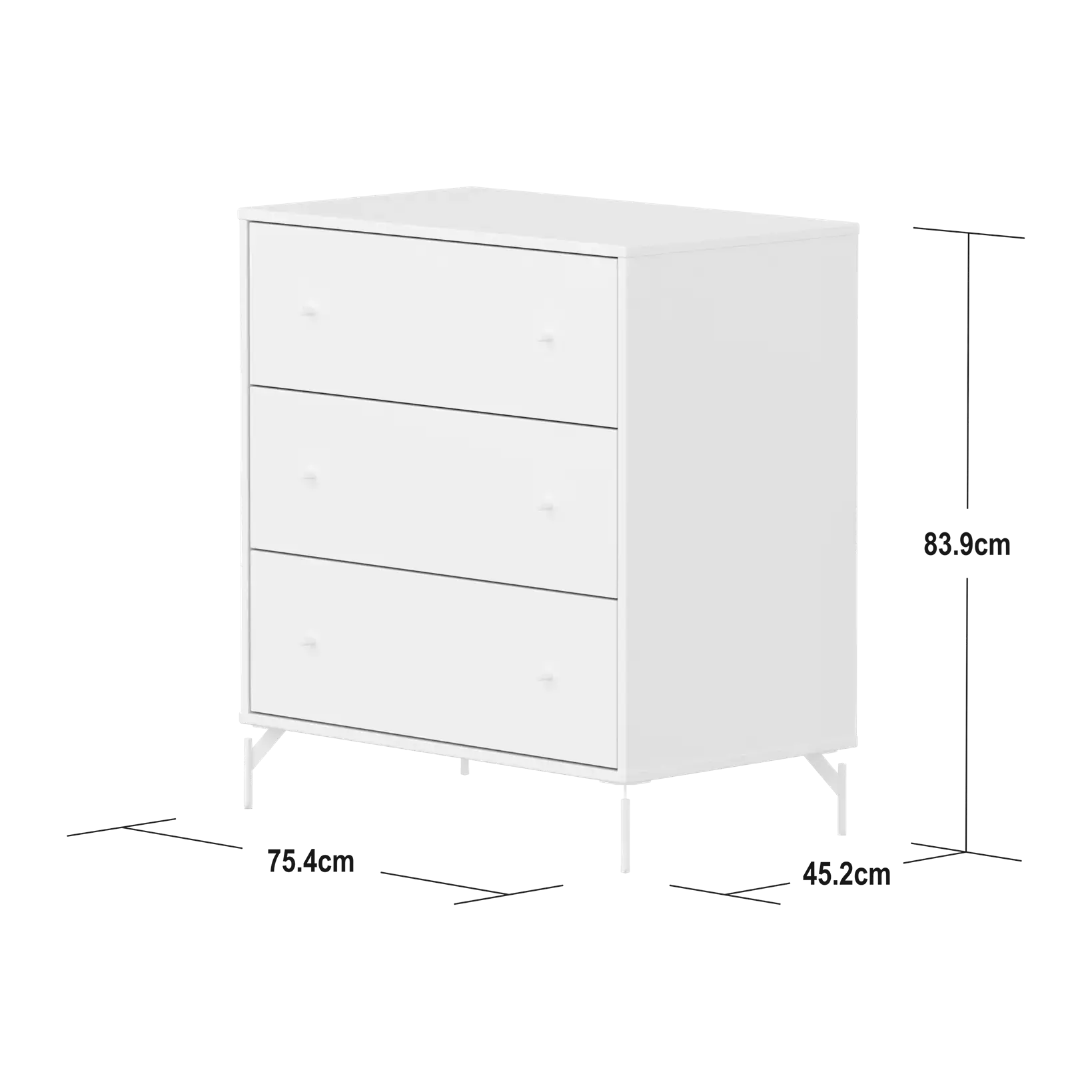 SAGA Chest, 3 drawer, White CHEST ACTIVE flexa-com.myshopify.com