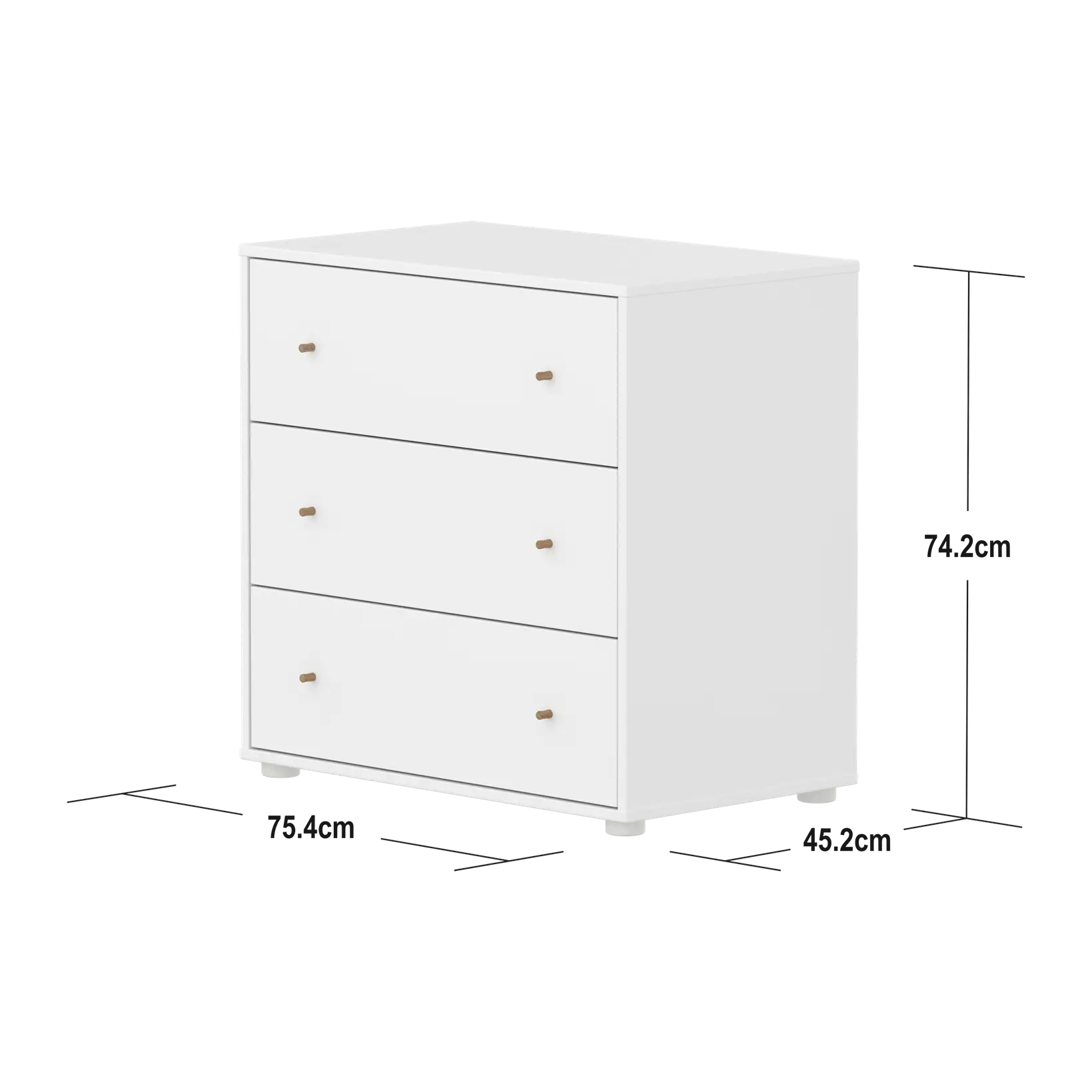 SAGA Chest, 3 drawer, White CHEST ACTIVE flexa-com.myshopify.com
