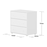SAGA Chest, 3 drawer, White with Grooves CHEST ACTIVE flexa-com.myshopify.com