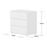 SAGA Chest, 3 drawer, White with Grooves CHEST ACTIVE flexa-com.myshopify.com