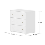 SAGA Chest, 3 drawer, White with Grooves CHEST ACTIVE flexa-com.myshopify.com