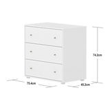 SAGA Chest, 3 drawer, White with Grooves CHEST ACTIVE flexa-com.myshopify.com