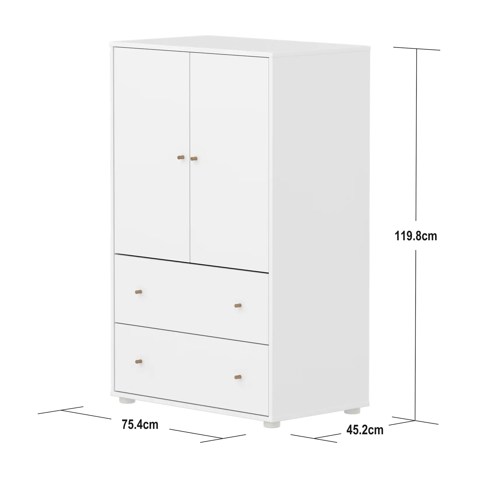 SAGA Cupboard, 2 door & 2 drawer, White CUPBOARD ACTIVE flexa-com.myshopify.com