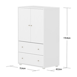 SAGA Cupboard, 2 door & 2 drawer, White with grooves CUPBOARD ACTIVE flexa-com.myshopify.com