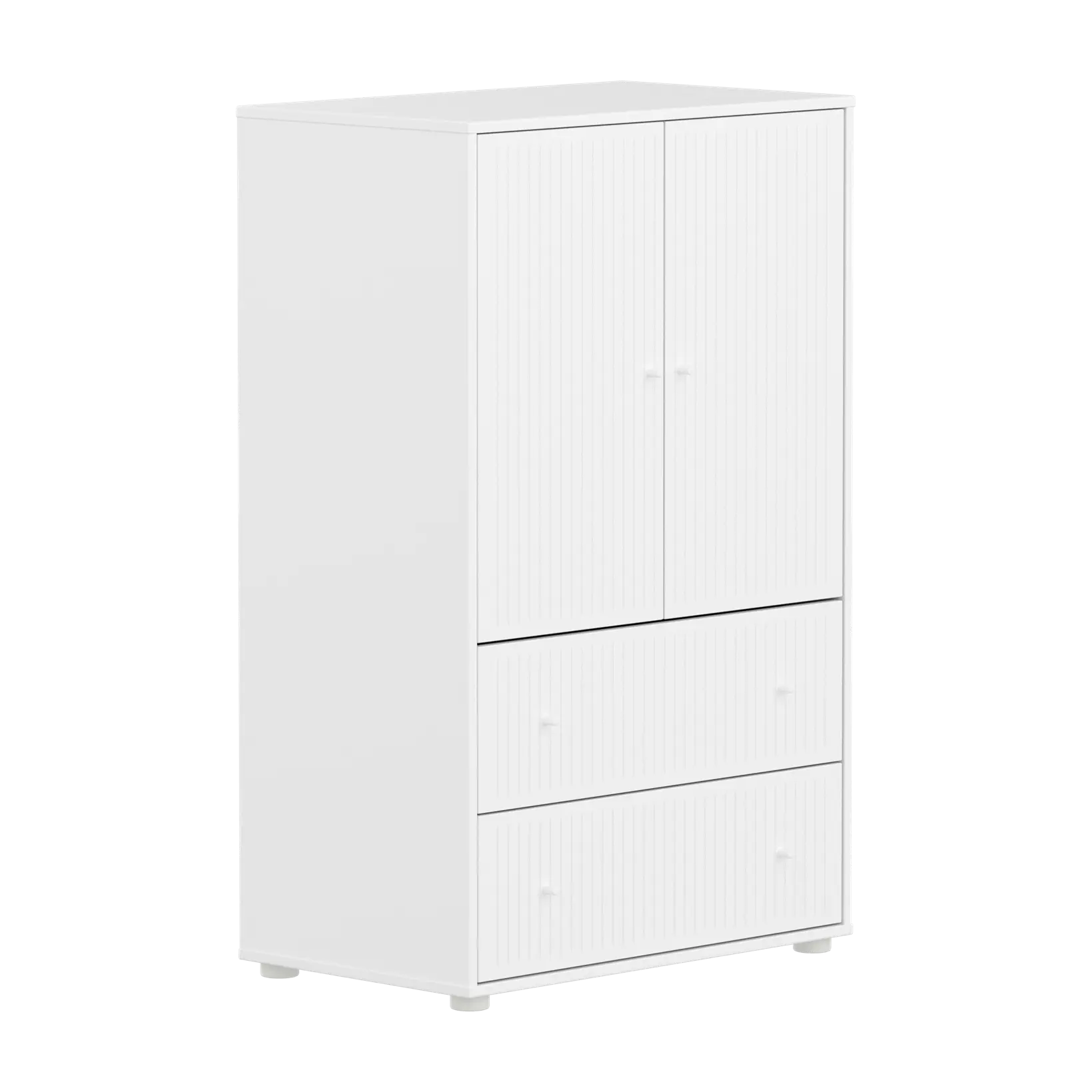 SAGA Cupboard, 2 door & 2 drawer, White with grooves CUPBOARD ACTIVE flexa-com.myshopify.com