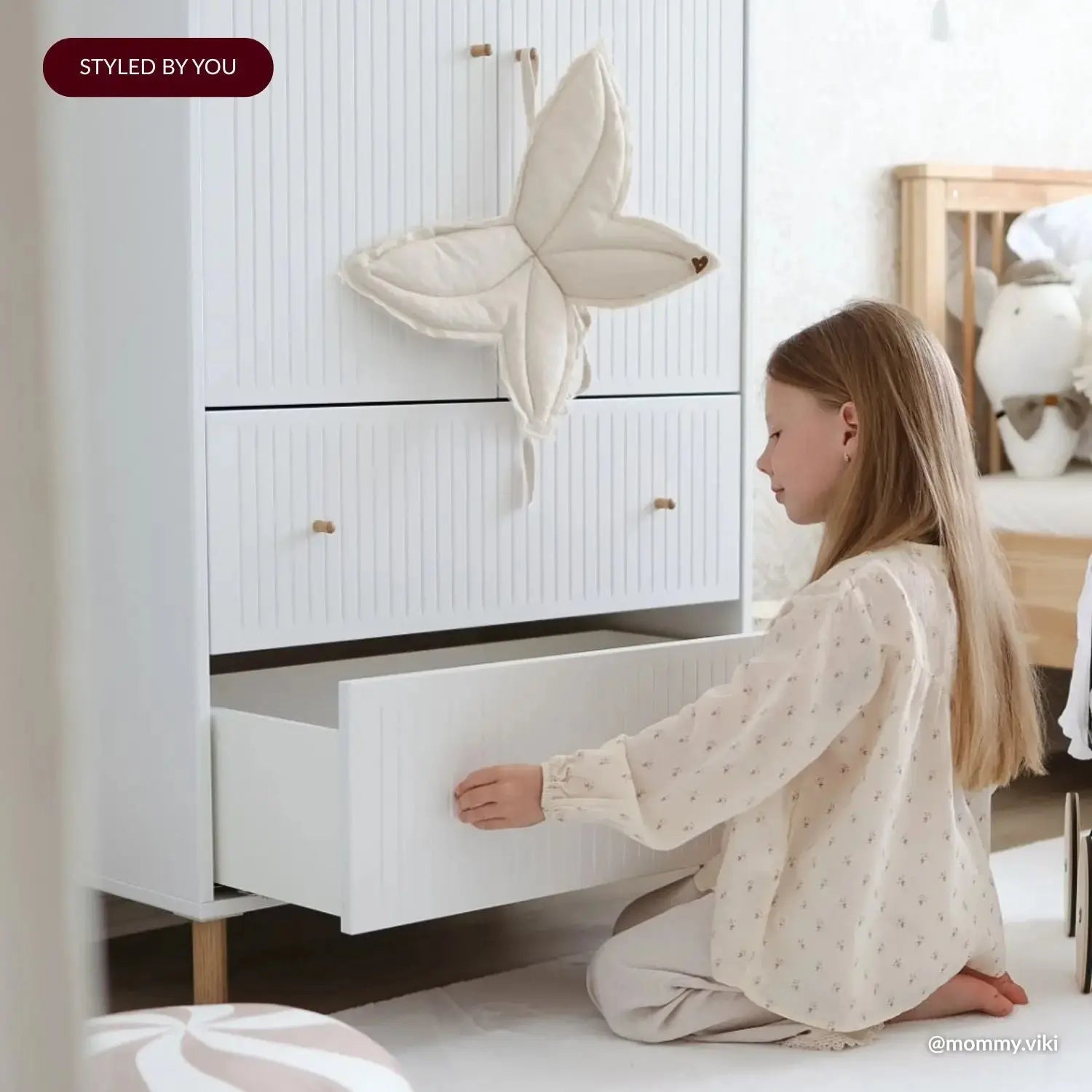 SAGA Cupboard, 2 door & 2 drawer, White with grooves CUPBOARD ACTIVE flexa-com.myshopify.com