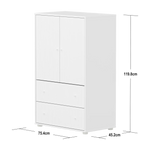 SAGA Cupboard, 2 door & 2 drawer, White with grooves CUPBOARD ACTIVE flexa-com.myshopify.com