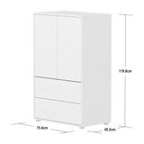 SAGA Cupboard, 2 door & 2 drawer, White with grooves CUPBOARD ACTIVE flexa-com.myshopify.com