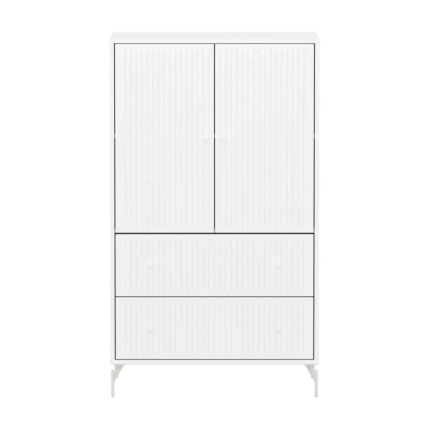 SAGA Cupboard, 2 door & 2 drawer, White with grooves CUPBOARD ACTIVE flexa-com.myshopify.com