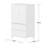 SAGA Cupboard, 2 door & 2 drawer, White with grooves CUPBOARD ACTIVE flexa-com.myshopify.com