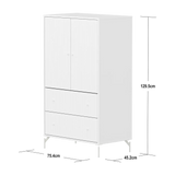 SAGA Cupboard, 2 door & 2 drawer, White with grooves CUPBOARD ACTIVE flexa-com.myshopify.com