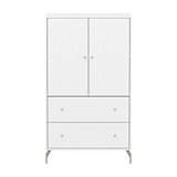 SAGA Cupboard, 2 door & 2 drawer, White with grooves CUPBOARD ACTIVE flexa-com.myshopify.com