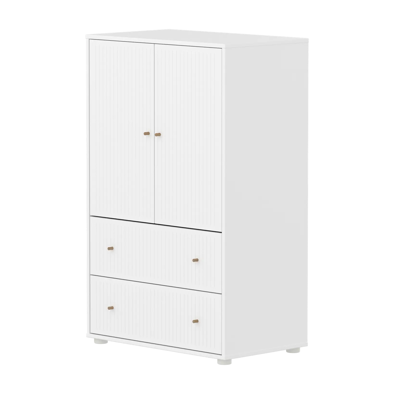 SAGA Cupboard, 2 door & 2 drawer, White with grooves CUPBOARD ACTIVE flexa-com.myshopify.com