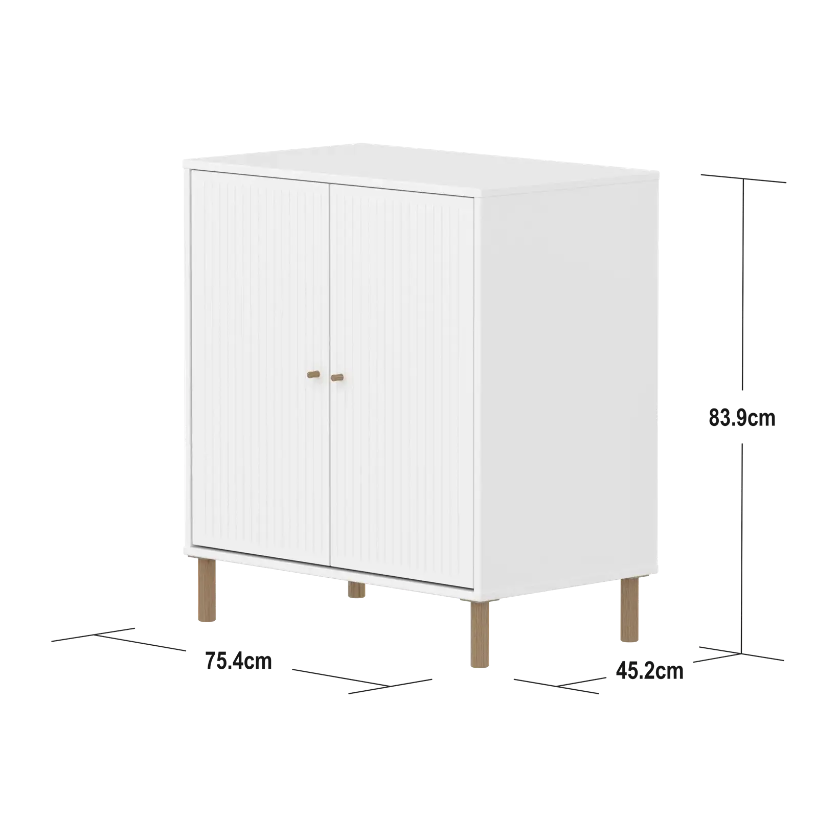 SAGA Cupboard, 2 doors, White with grooves CUPBOARD ACTIVE flexa-com.myshopify.com